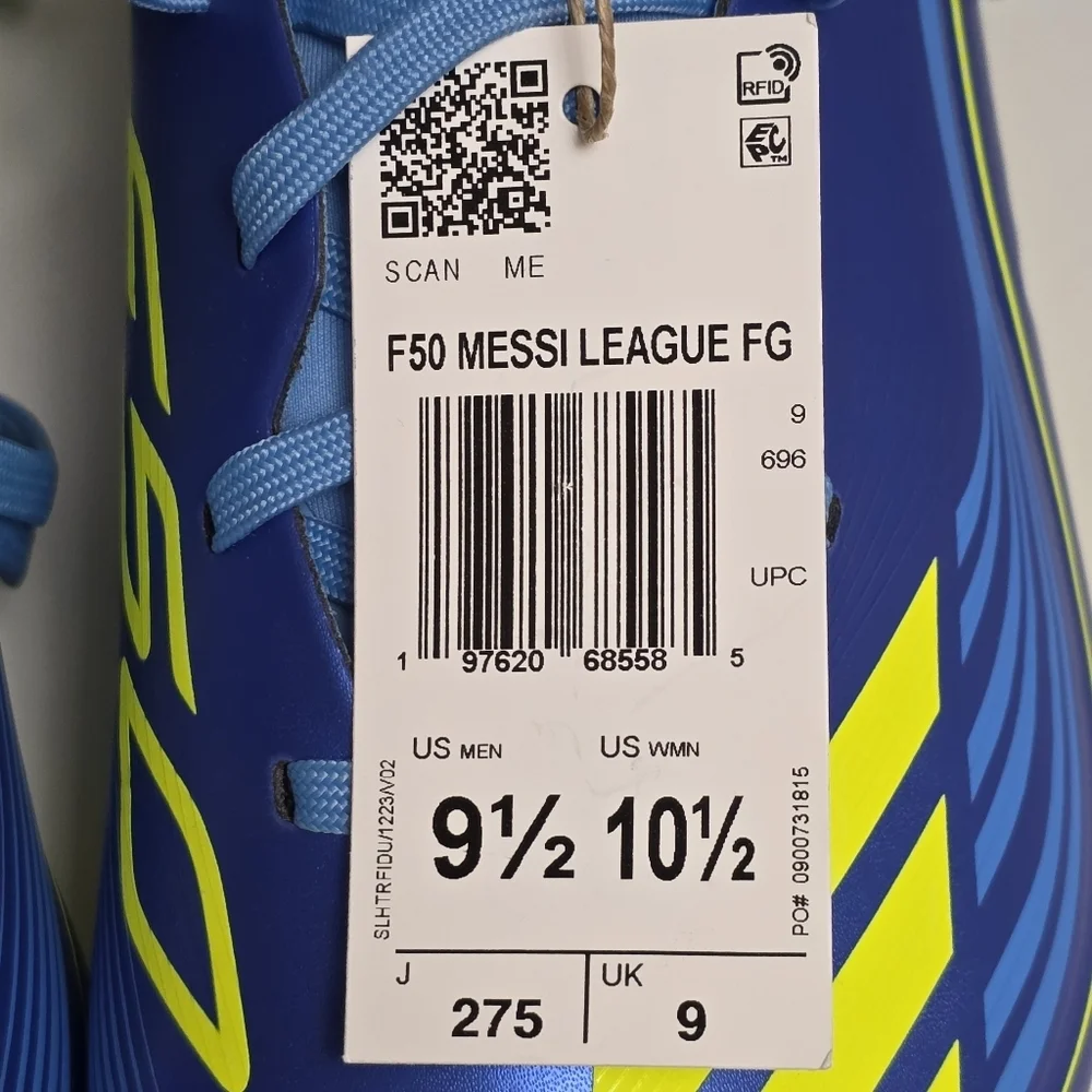 Adidas Men's Messi League FG Firm Ground Soccer Cleats Blue JP7447 Size 9.5 New